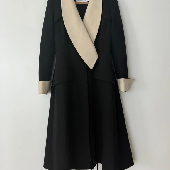 Iconic AW 2013 Dior Wool with white shawl collar Dress by Raf Simons